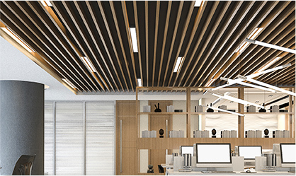 Wood Finish Aluminum Baffle Ceiling